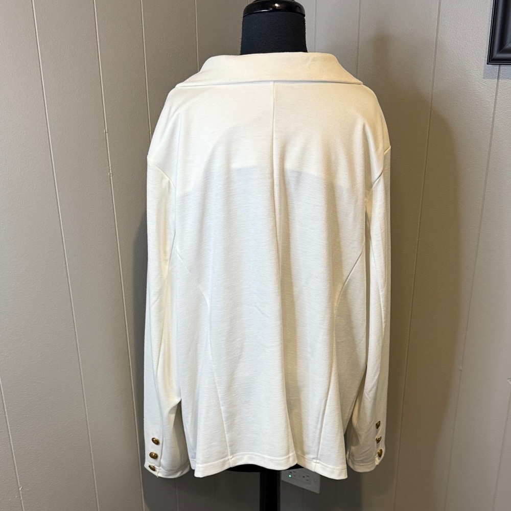 Dennis by Dennis Basso Off White Women's 2X Soft Blazer - Picture 4 of 5